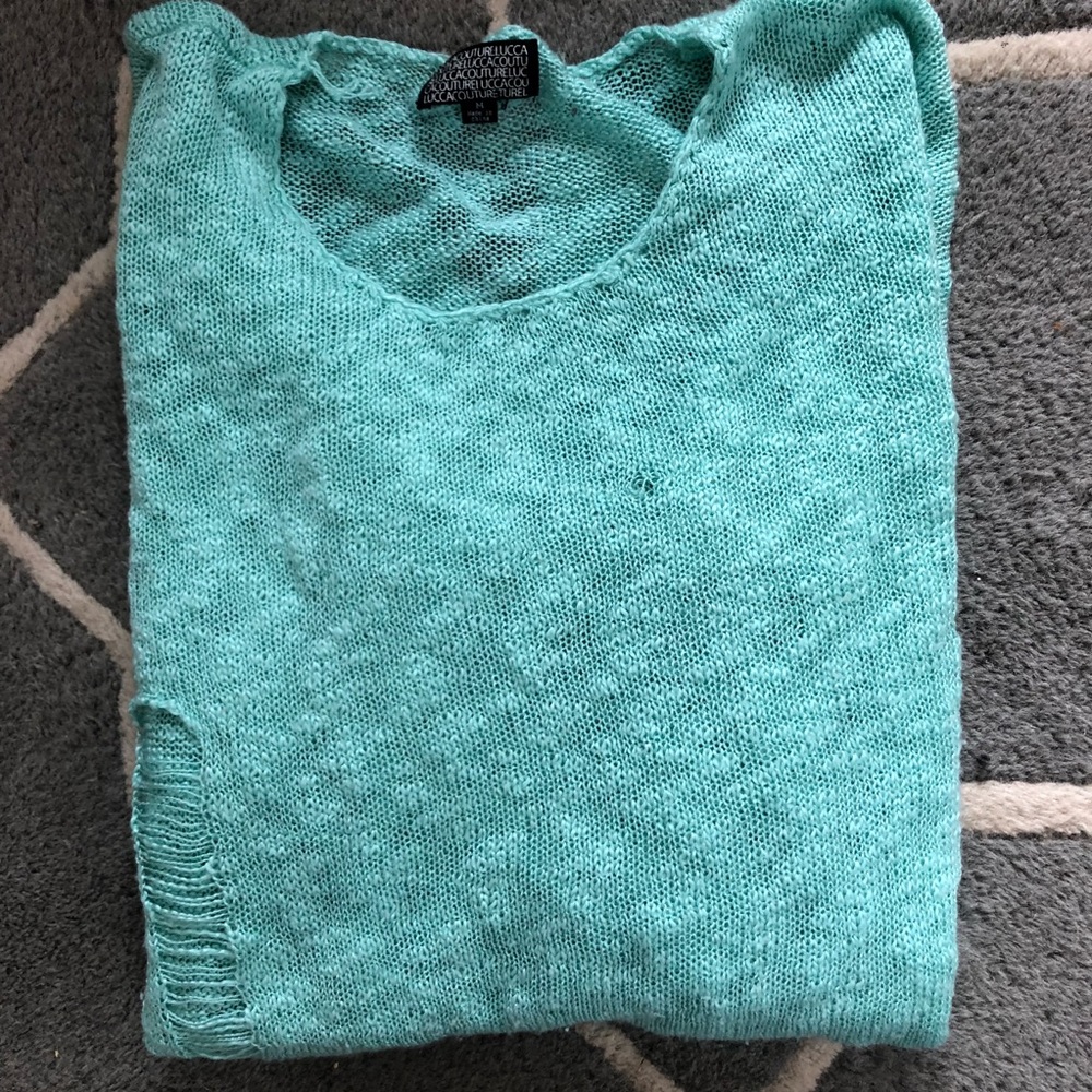 Lucca couture punk seafoam knit sweater